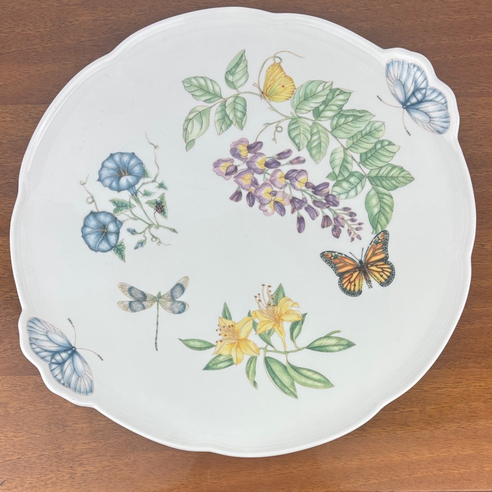 Lenox butterfly meadow cake plate platter 14”